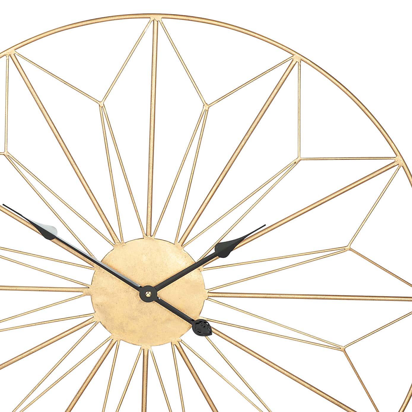 Antique Gold Geo Design Wall Clock 77cm