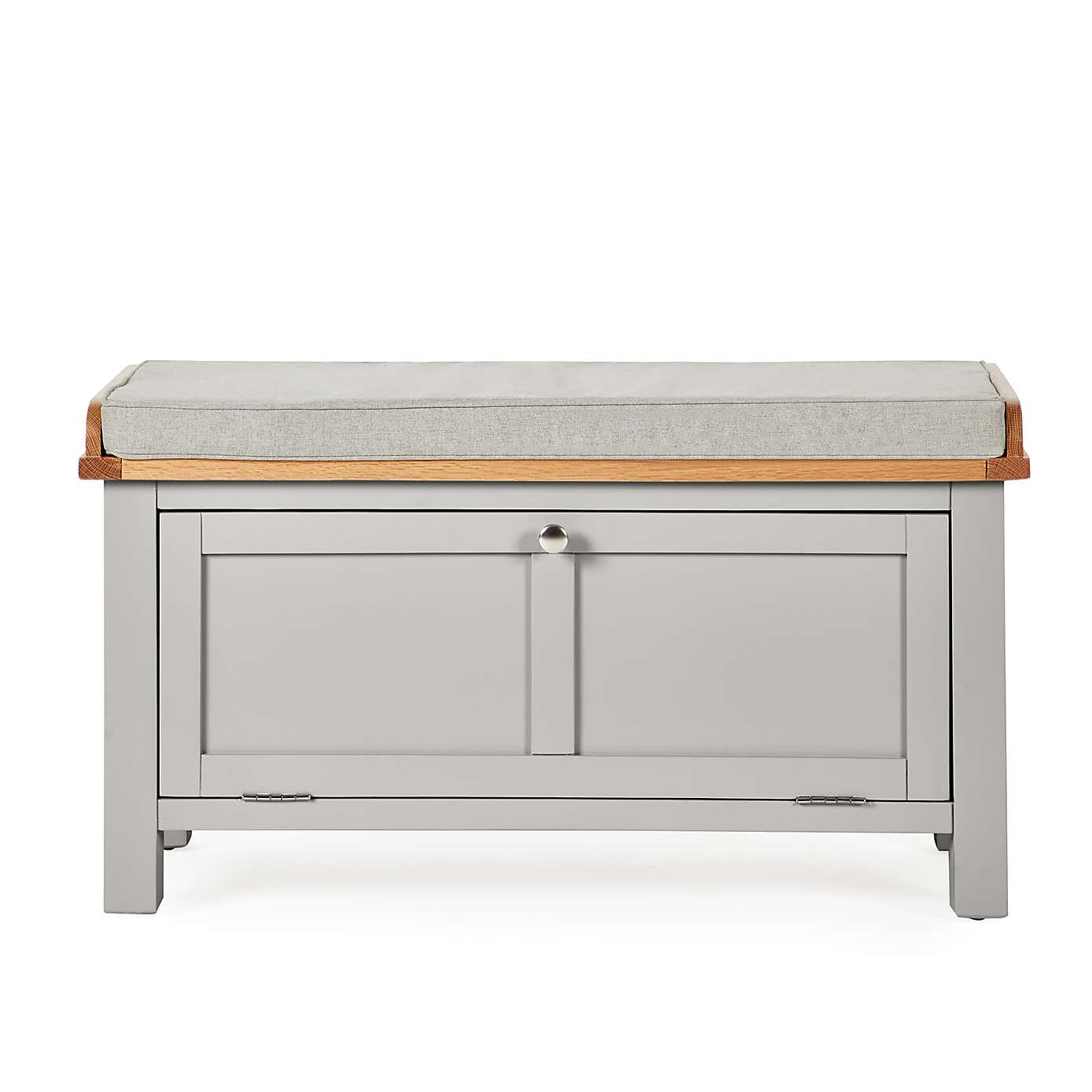 Bromley Grey Storage Bench With Cushion