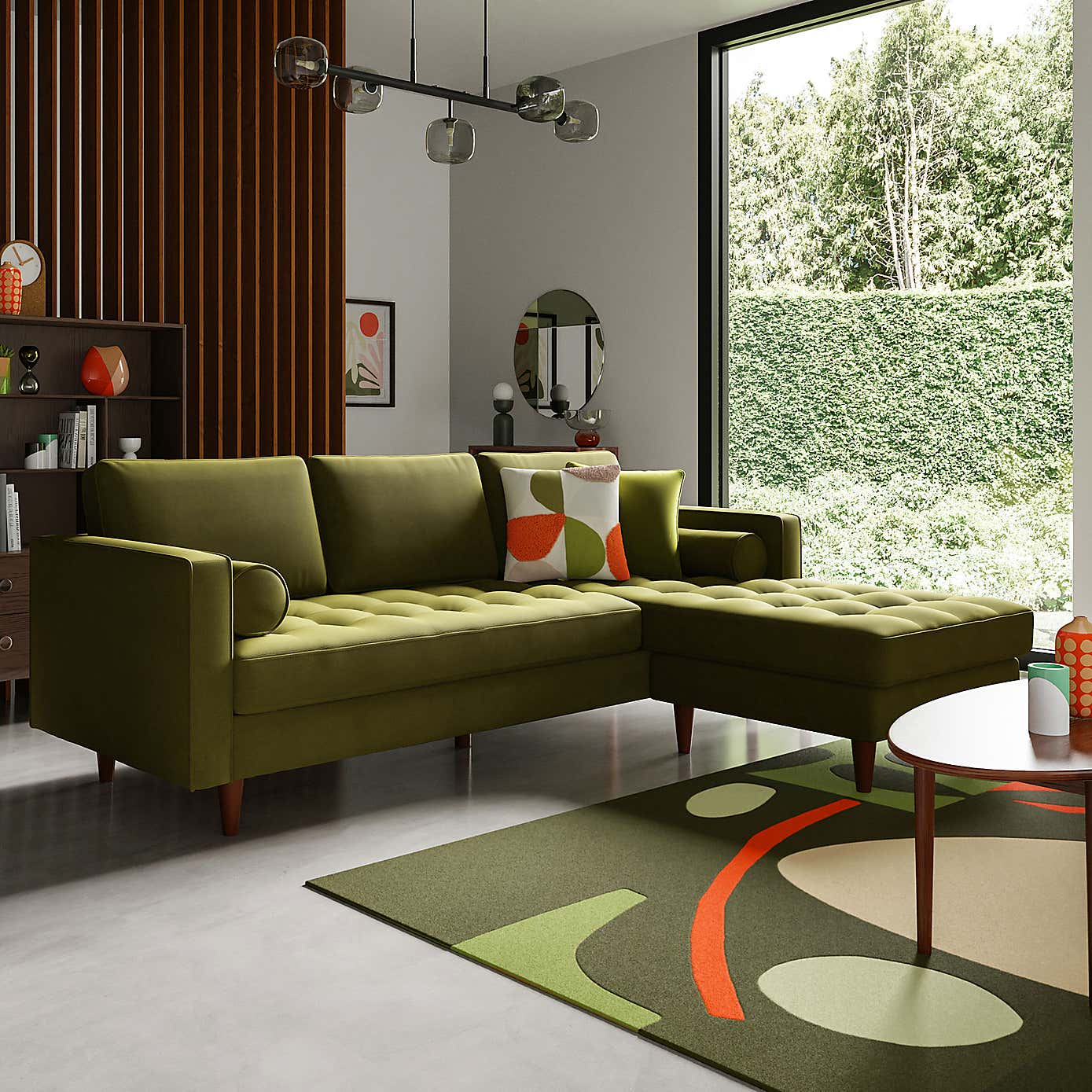 Zoe Velvet Left Hand Corner Sofa