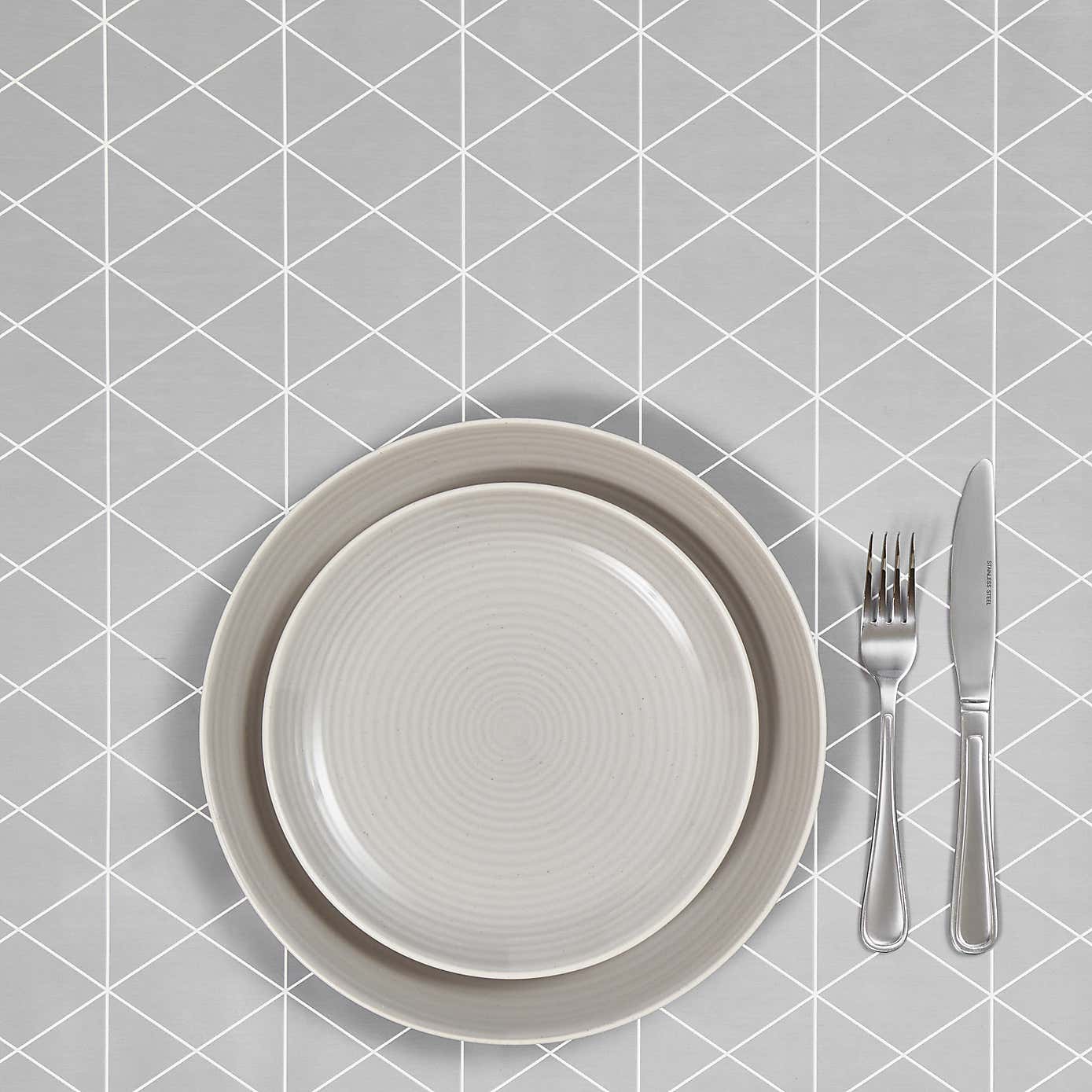 Geo Grey PVC Table Protector