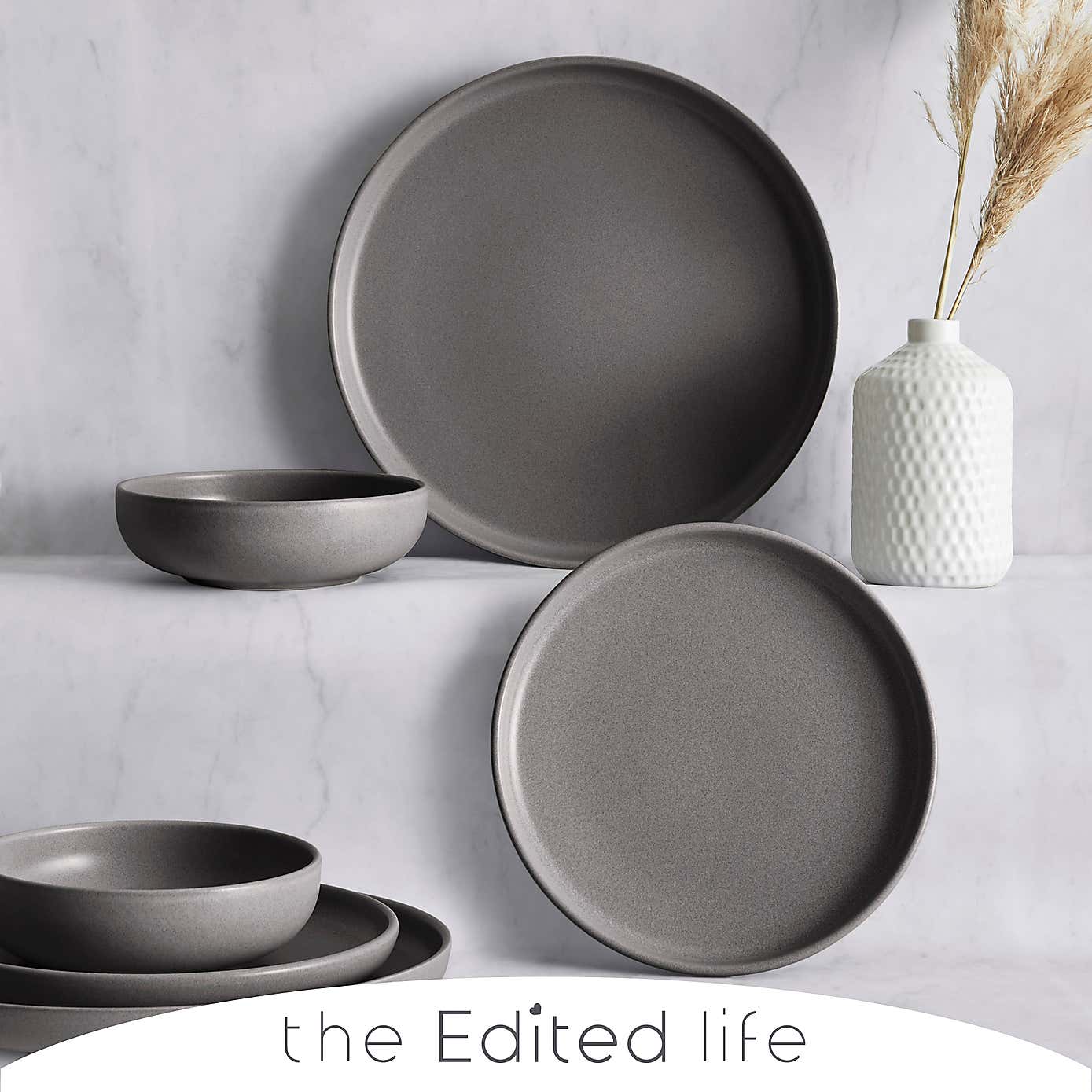 Urban Charcoal 12 Piece Dinner Set