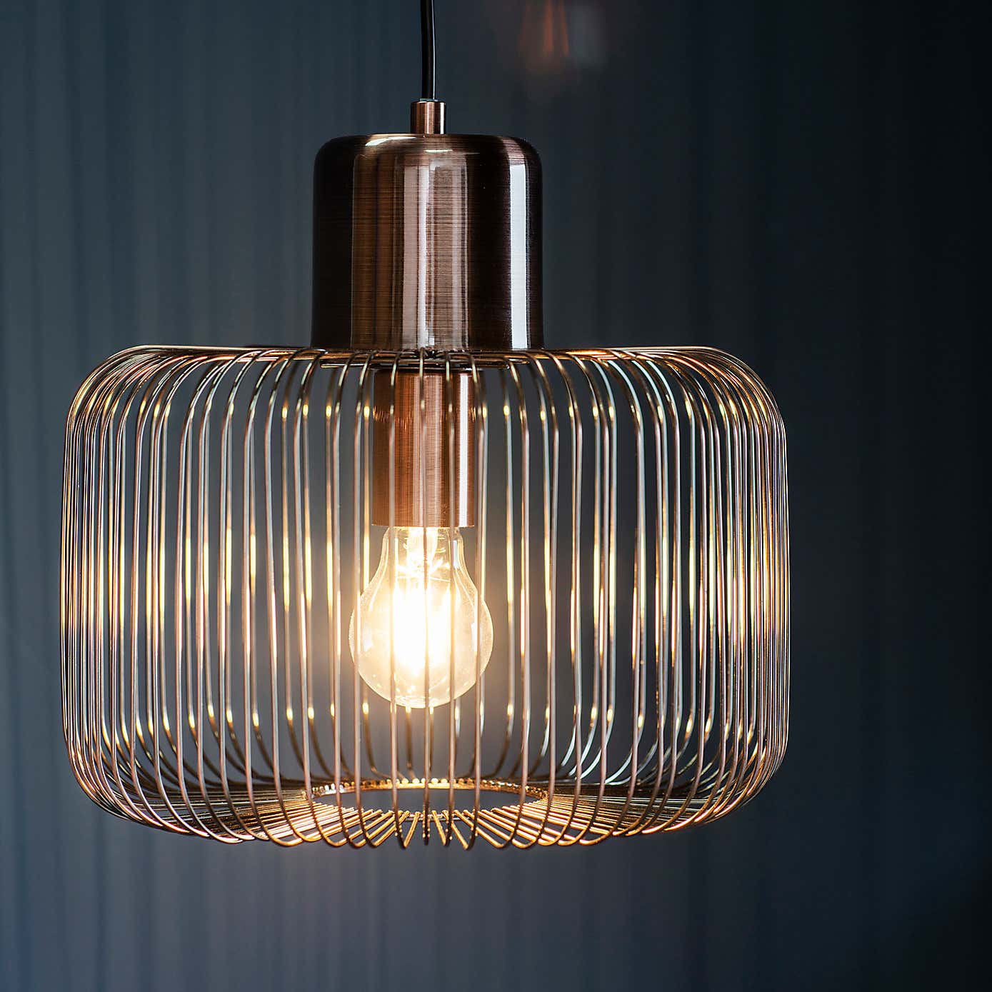 Vogue Nicola Antique Copper Pendant Ceiling Fitting