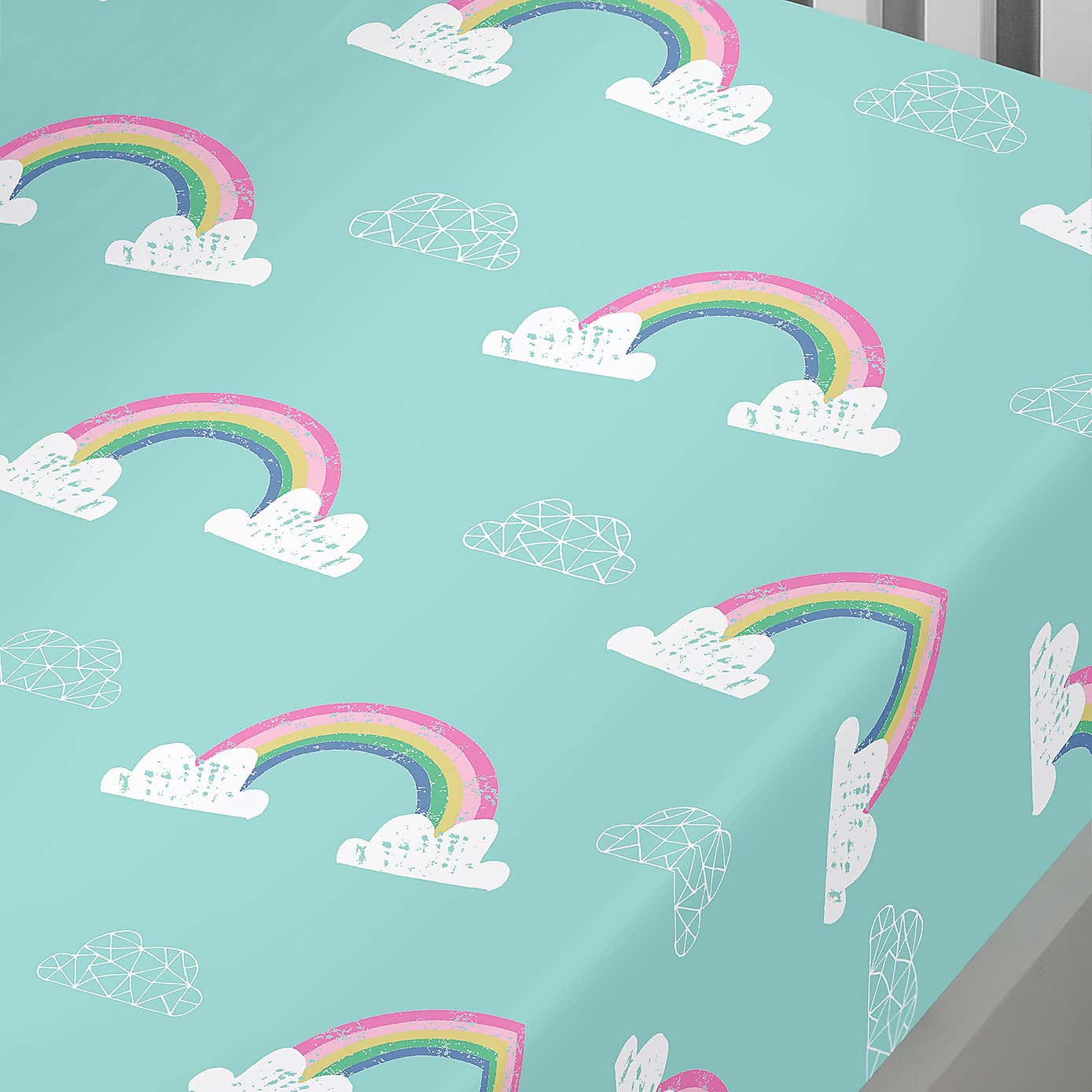 Rainbow Unicorn Multicoloured Fitted Sheet