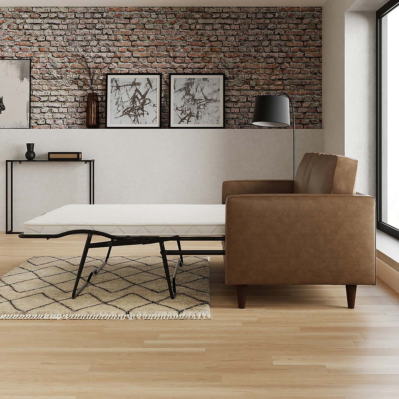 Zoe Faux Leather 3 Seater Double Sofa Bed