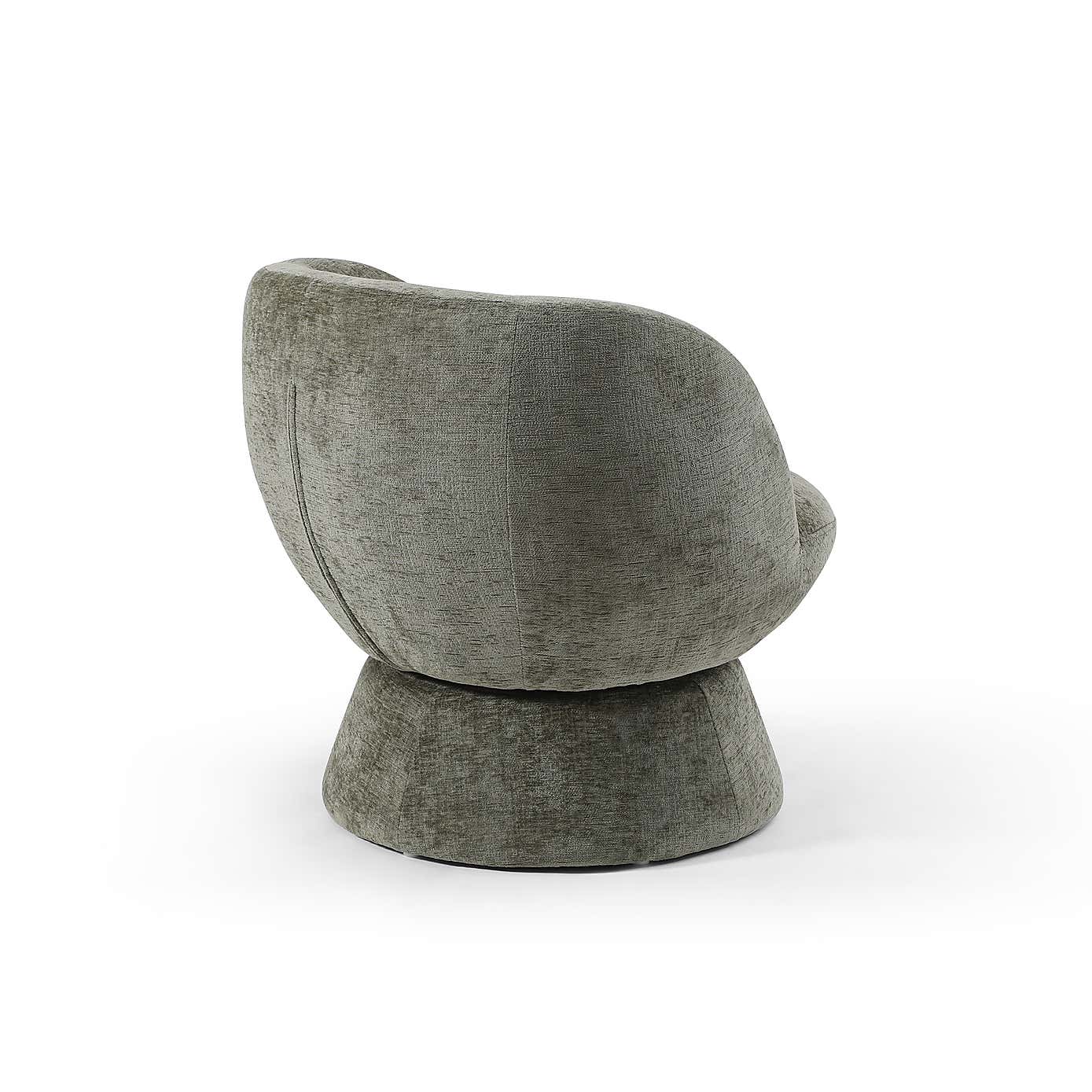 Tulip Chenille Curved Swivel Accent Chair