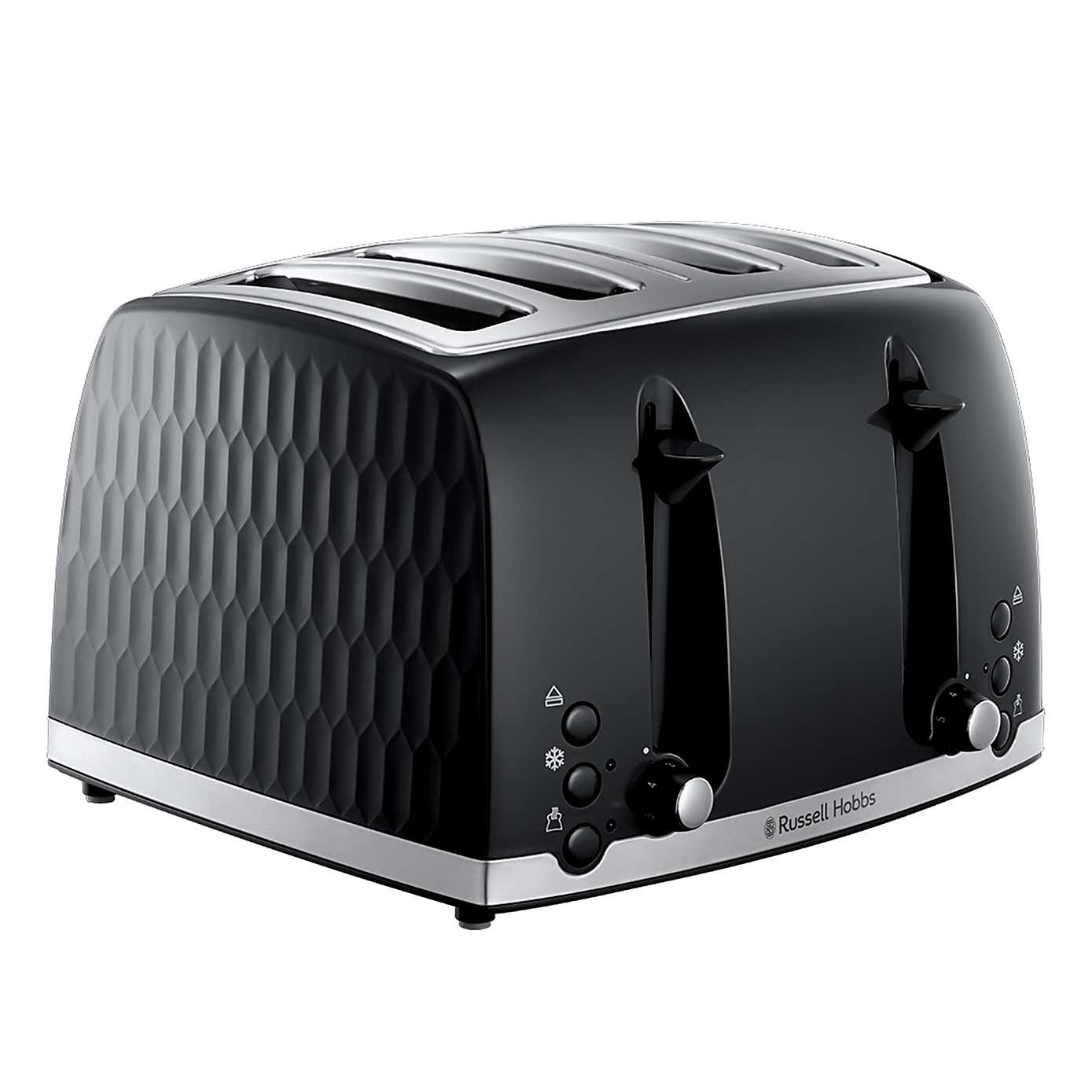 Russell Hobbs Honeycomb 4 Slice Toaster Black