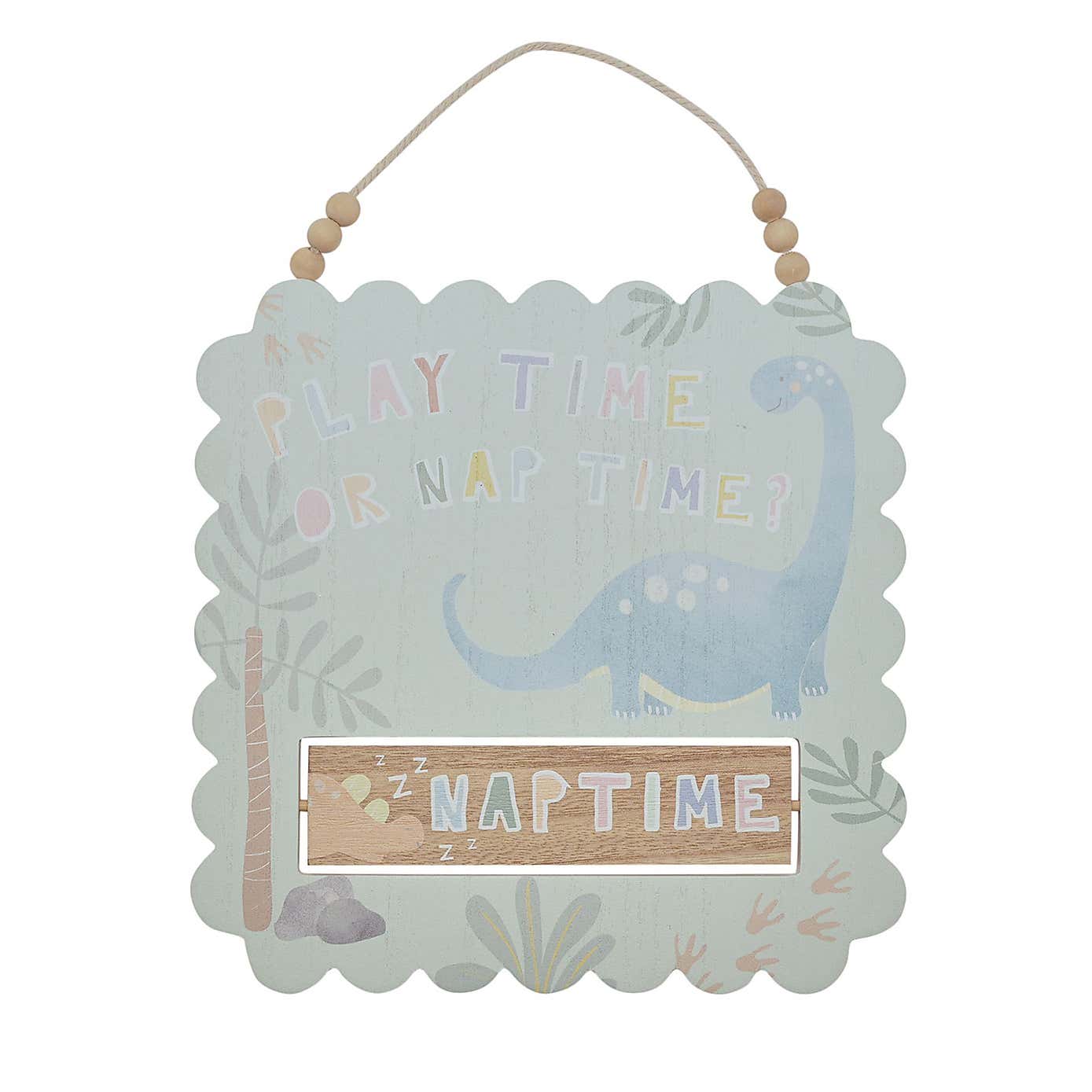 Petit Cheri Dinosaur Playtime Or Nap Time Hanging Plaque
