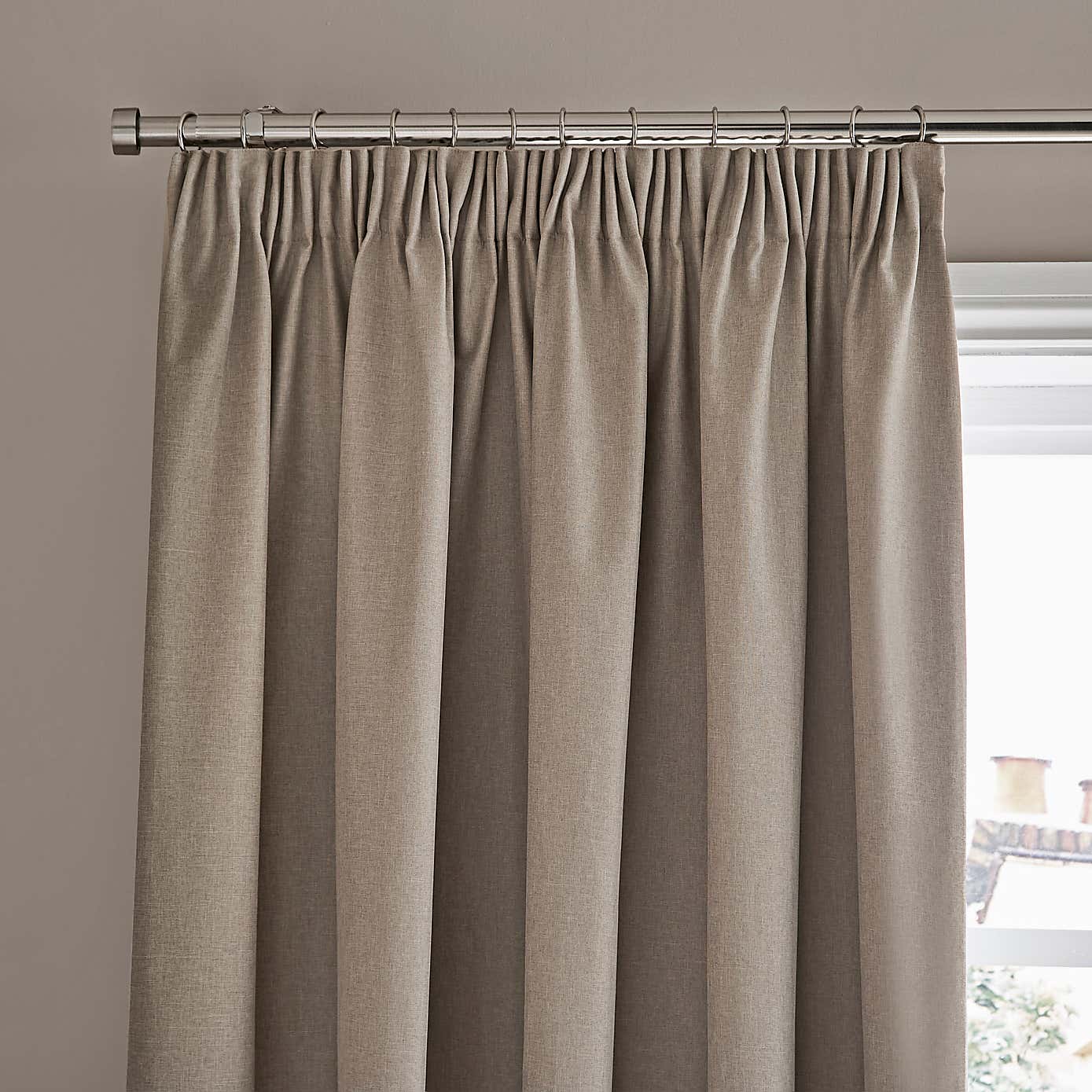 Berlin Blackout Pencil Pleat Curtains