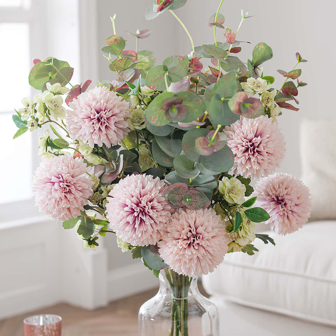 Artificial Dahlia & Almond Blossom Bouquet