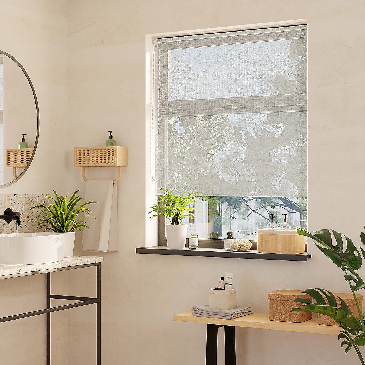 Pollen Reducing White Sheer Roller Blind