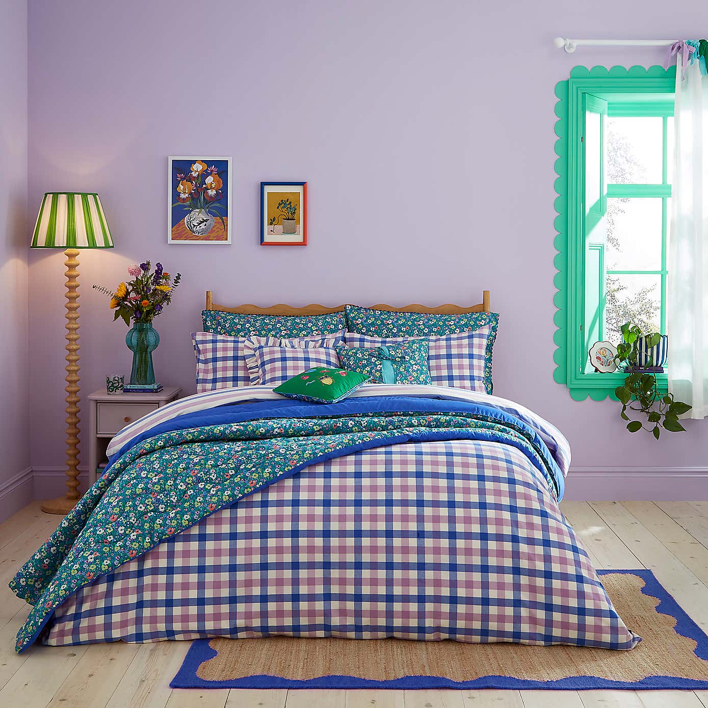 Sophie Robinson Breezy Gingham 100% Cotton Duvet Cover & Pillowcase Set