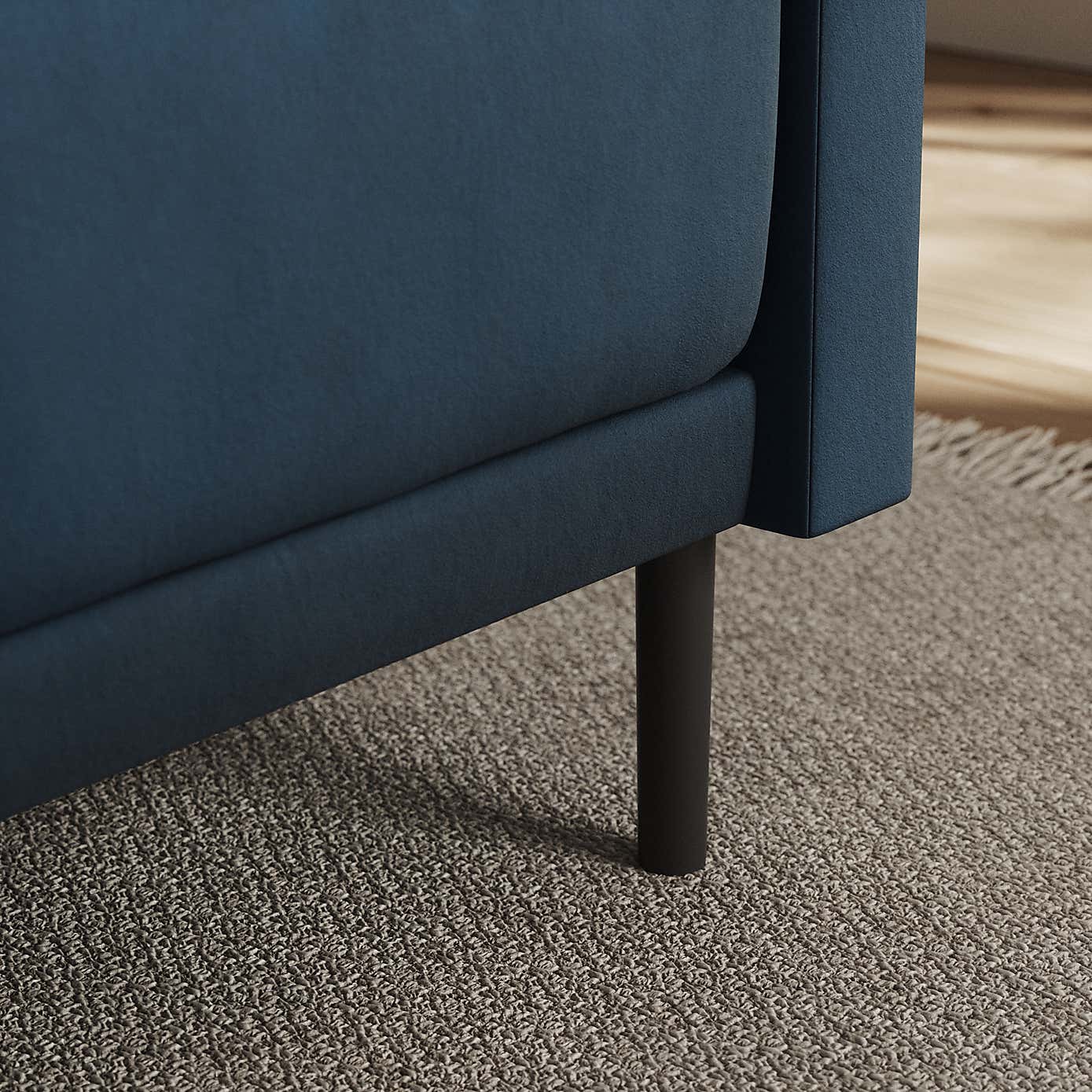 Mae Corner Dining Bench, Matte Plush Velvet