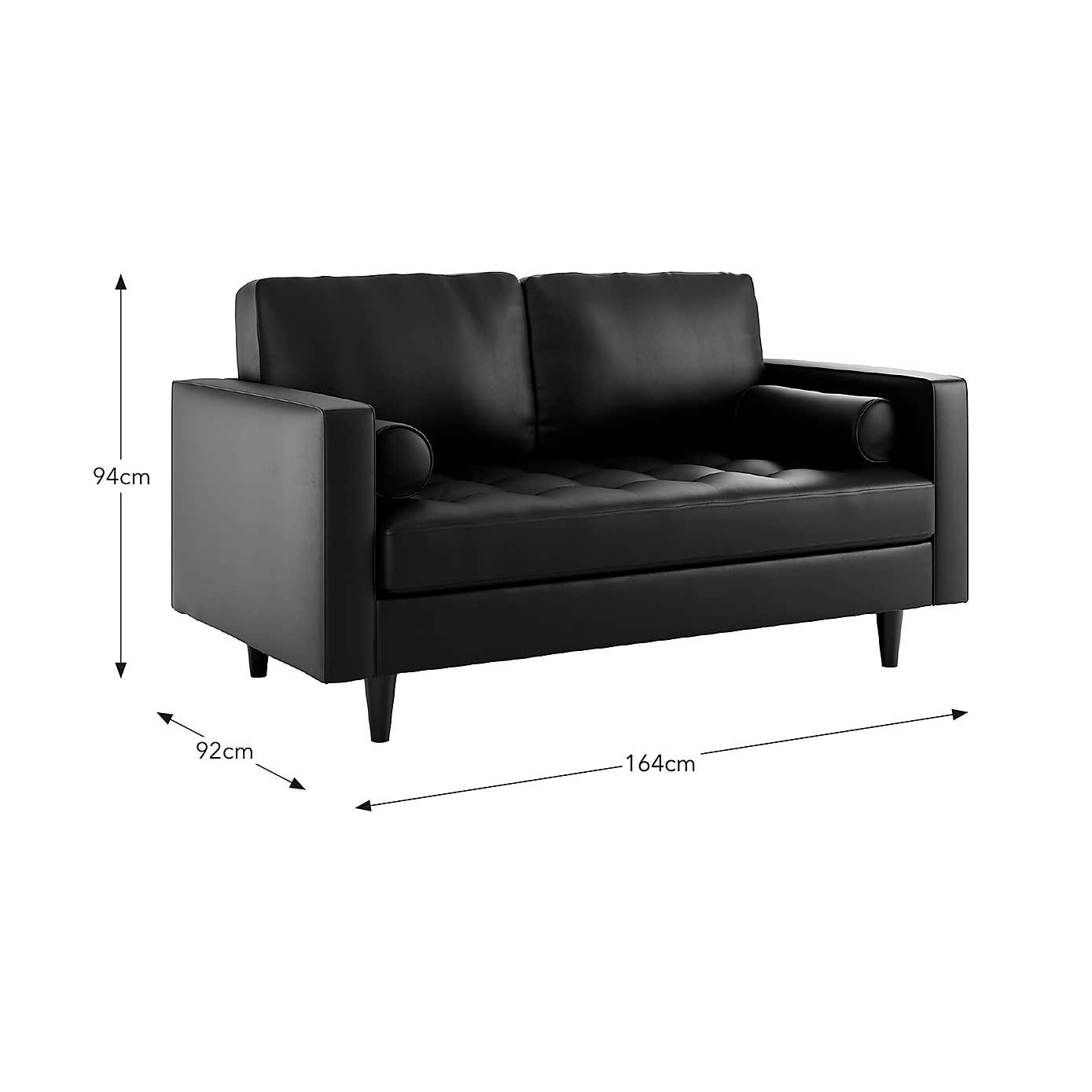Zoe Faux Leather 2 Seater Sofa