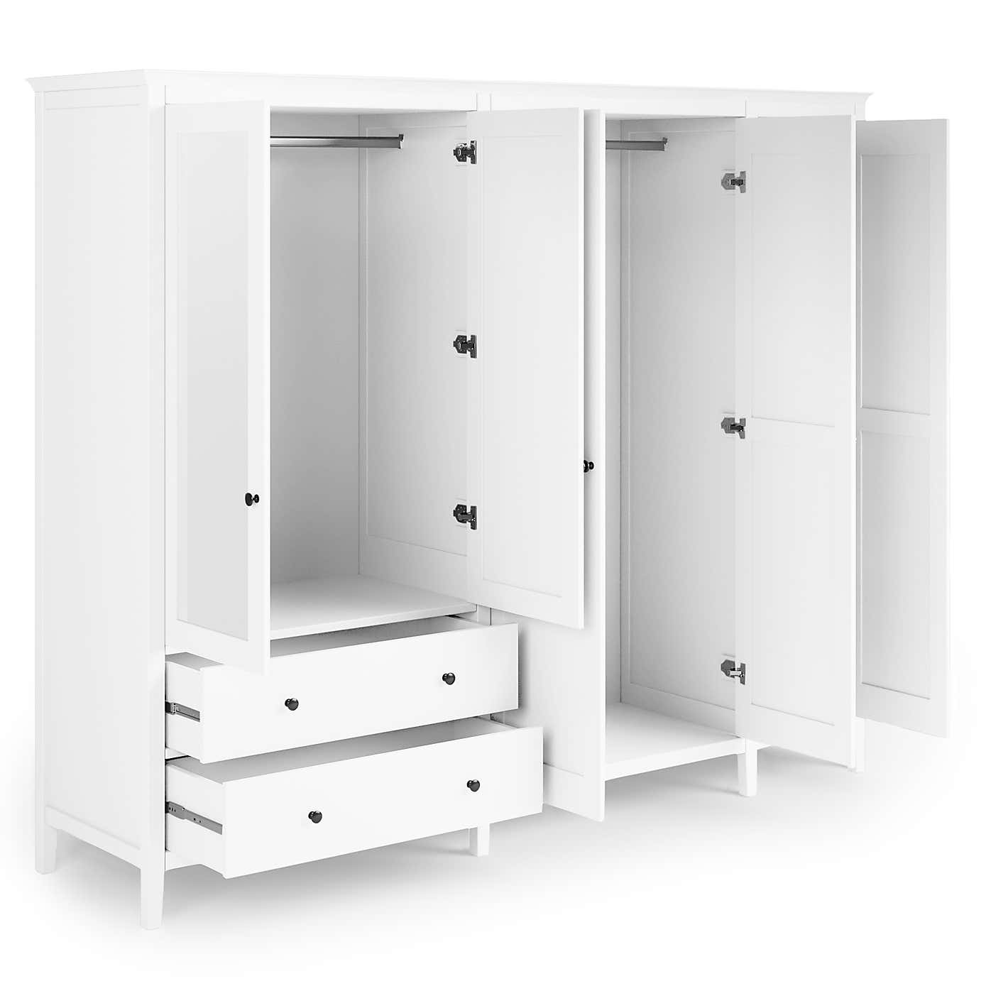Lynton 5 Door Wardrobe White