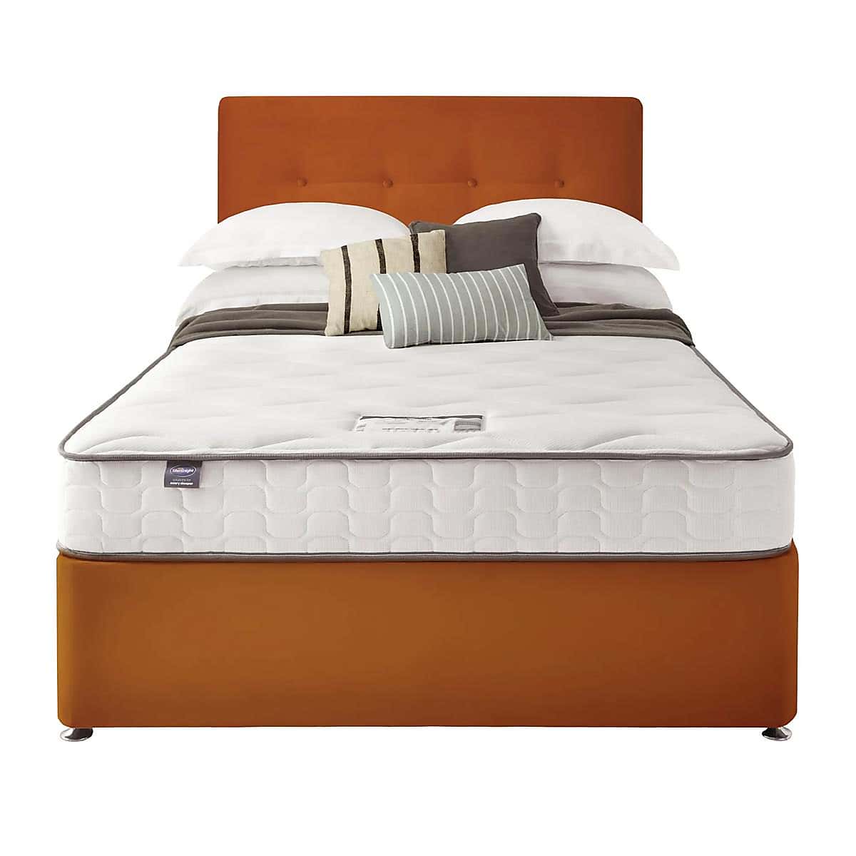 Silentnight 2 Drawer Divan Bed With Velvet Francisco Headboard