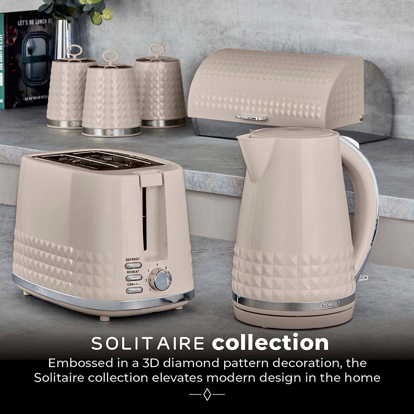 TOWER Solitaire 2 Slice Toaster