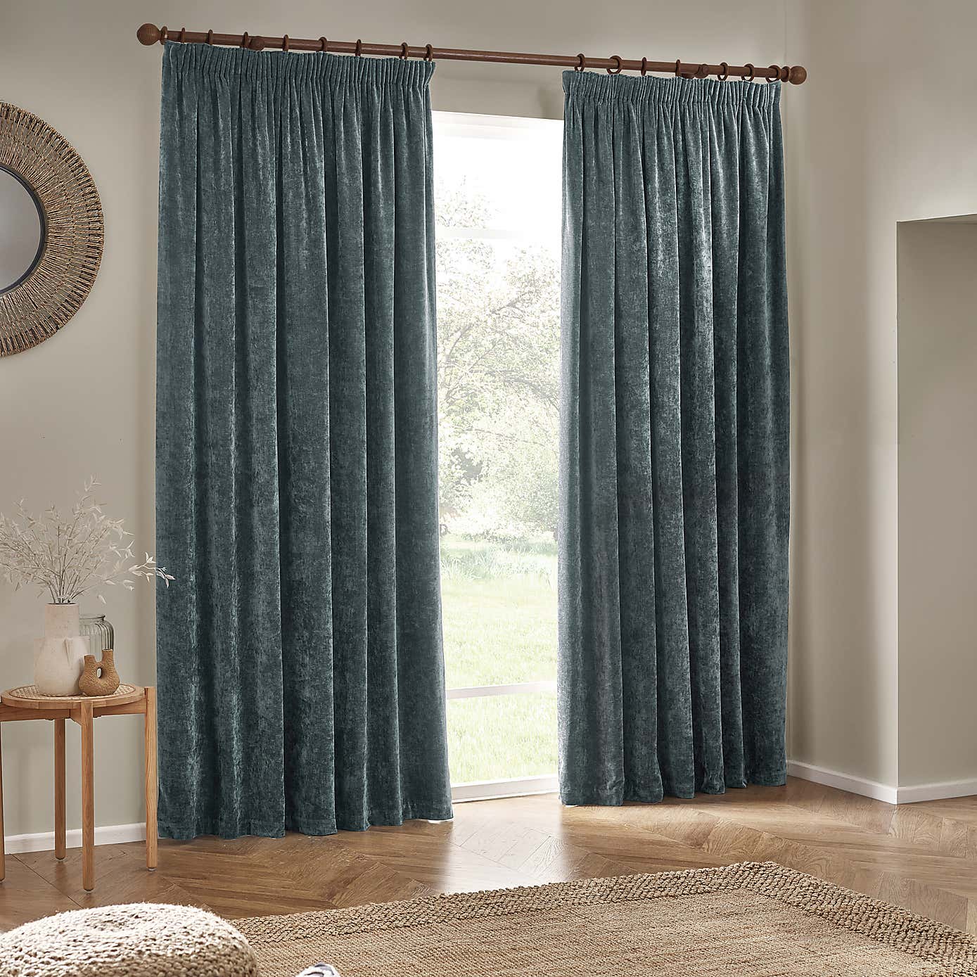 Yard Heavy Chenille Pencil Pleat Curtains