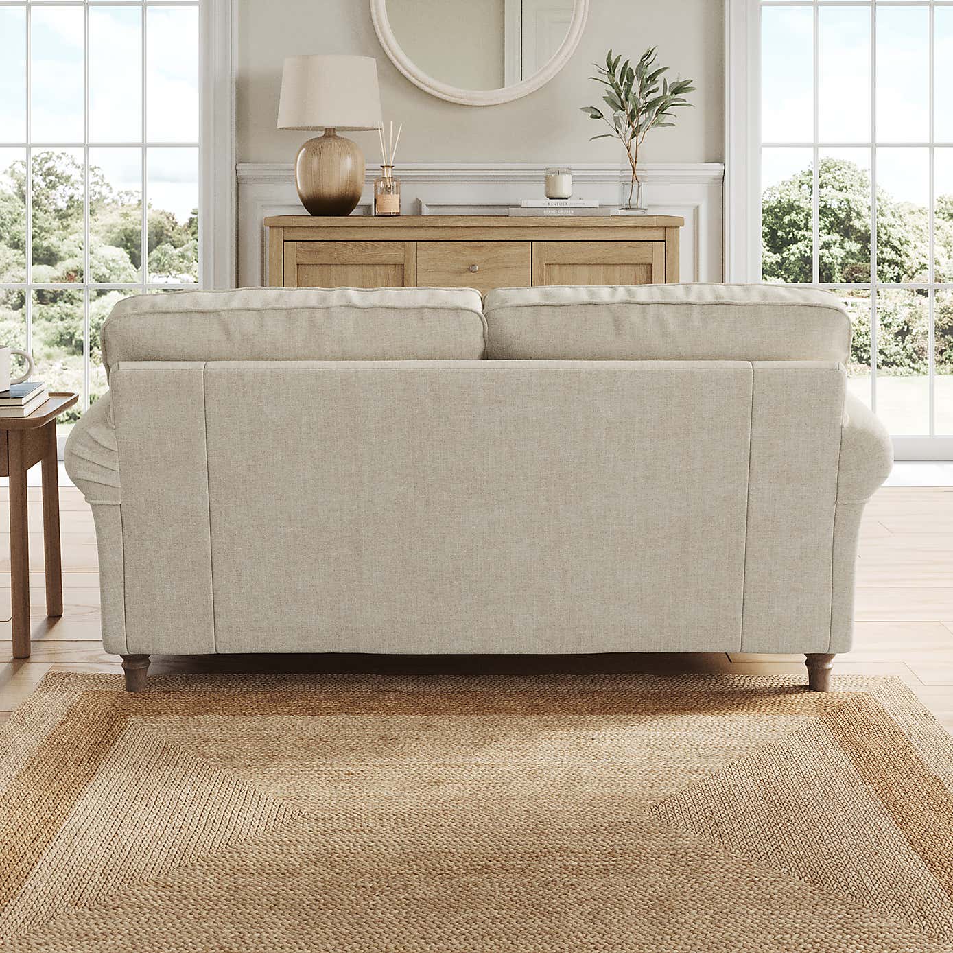 Flori 2 Seater Sofa, Tonal Plush Chenille