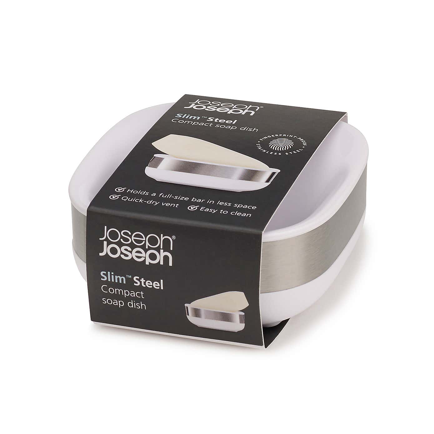 Slim Steel Soap Dish White