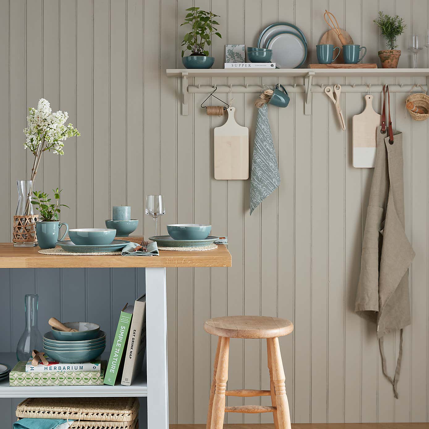 Denby Elements 12 Piece Fern Green Dinner Set