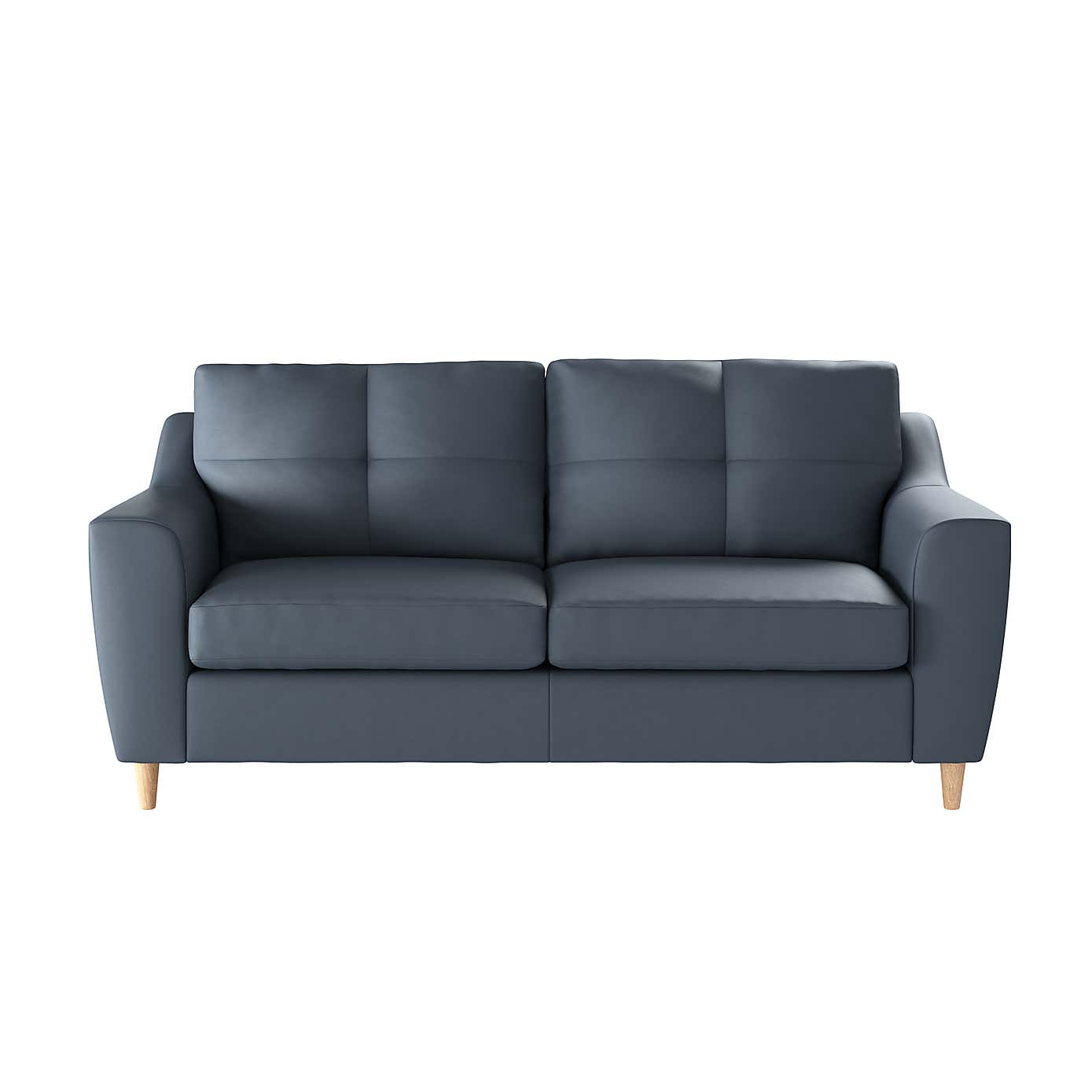 Baxter Kalman Navy Faux Leather 3 Seater Sofa