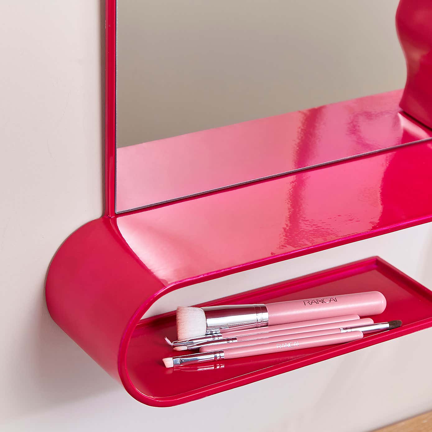 Elements Squoval Wall Mirror with Curling Shelf