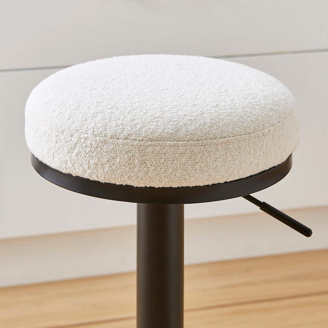 Jesper Adjustable Height Bar Stool, Boucle