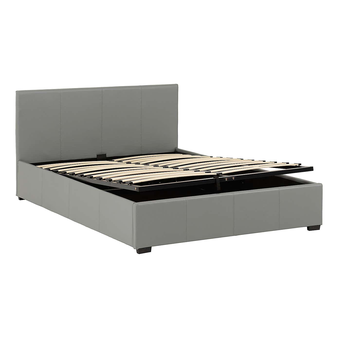Waverley Faux Leather Ottoman Bedstead - Grey