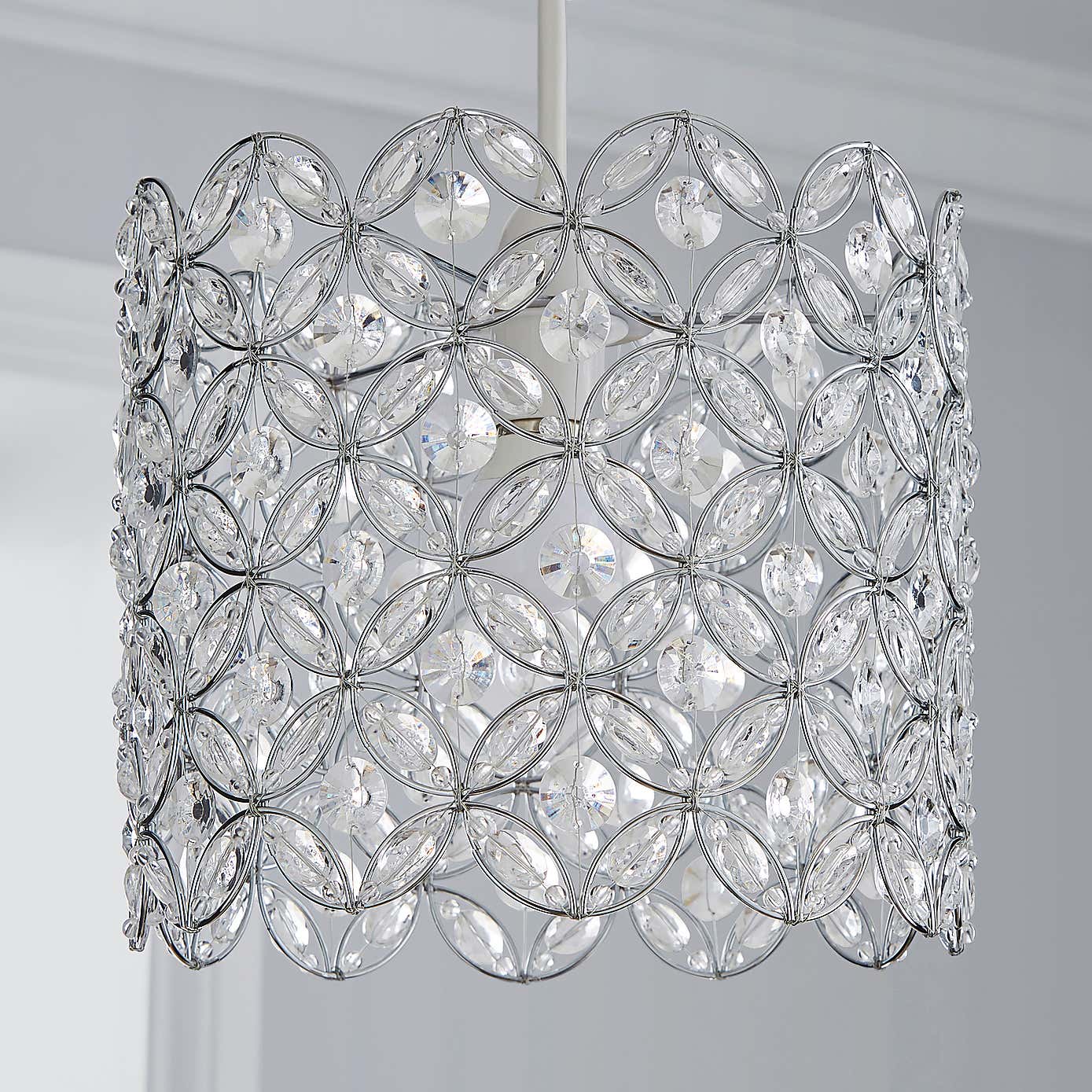 Arden Floral Chrome Easy Fit Pendant Shade