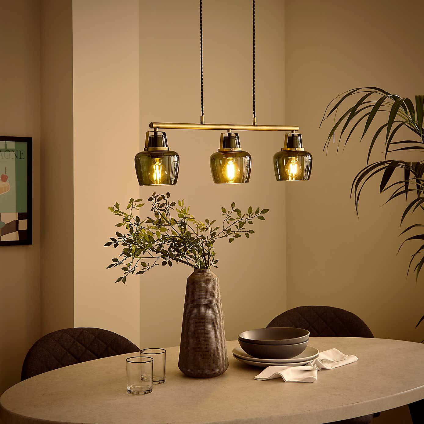 Auburn Modern 3 Light Adjustable Diner Ceiling Light