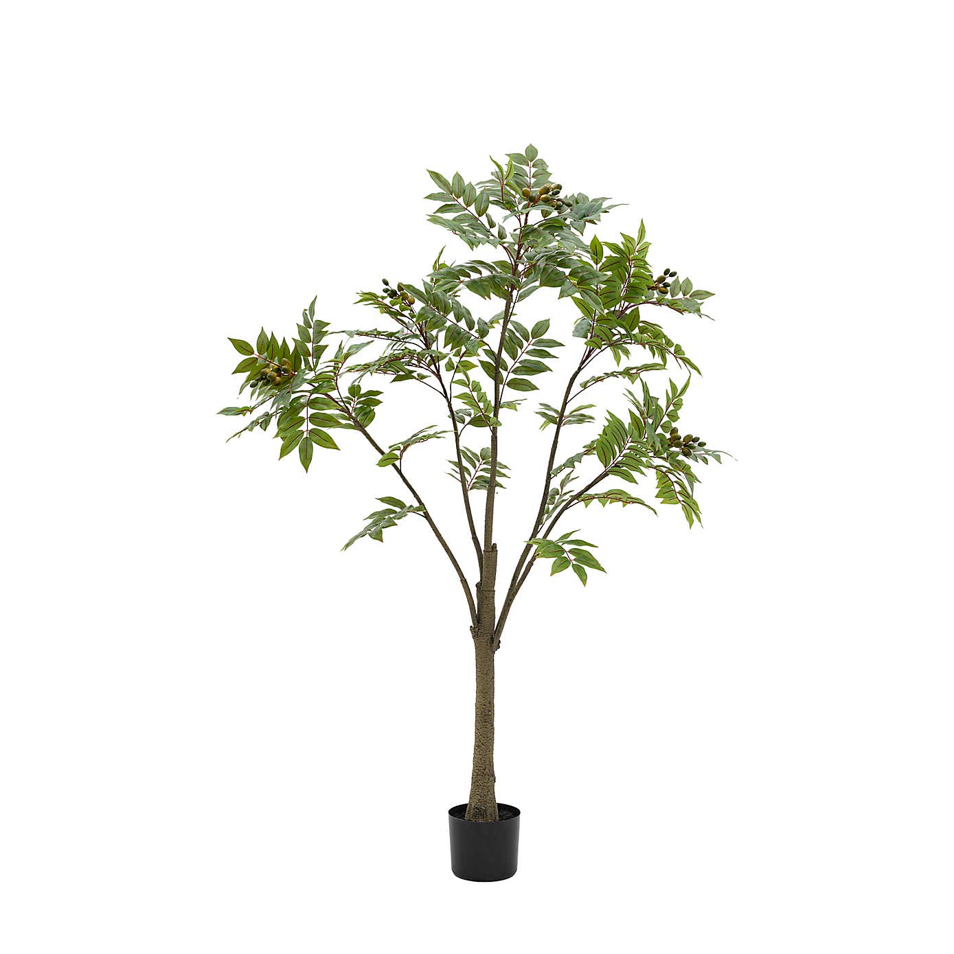 Artificial Medium Chinese White Olive Tree in Black Plant Pot