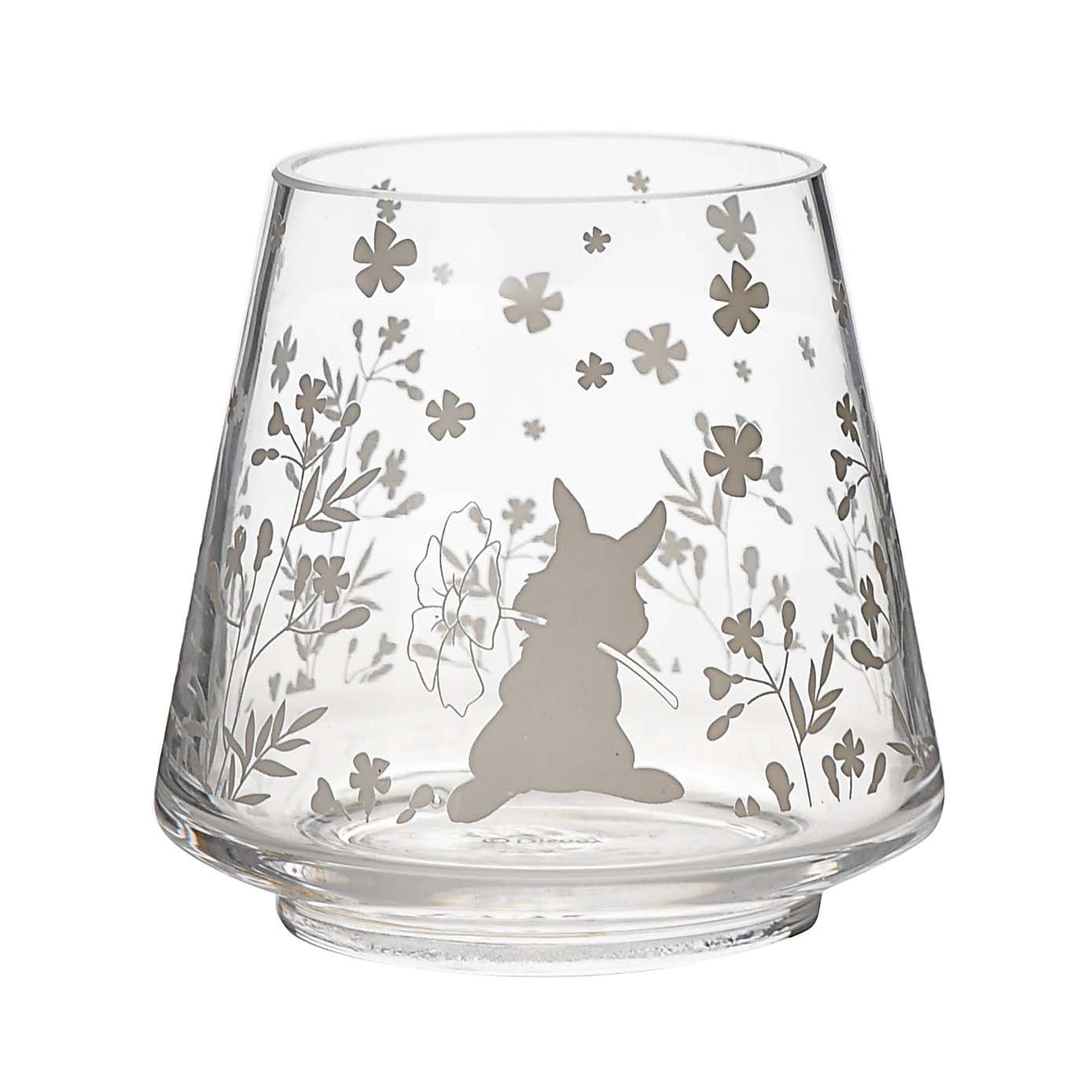 Set of 2 Disney Bambi Glass Candle Holders