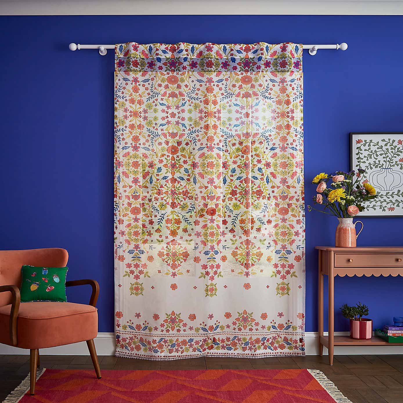 Sophie Robinson Courtyard Garden Tie Top Single Voile Panel