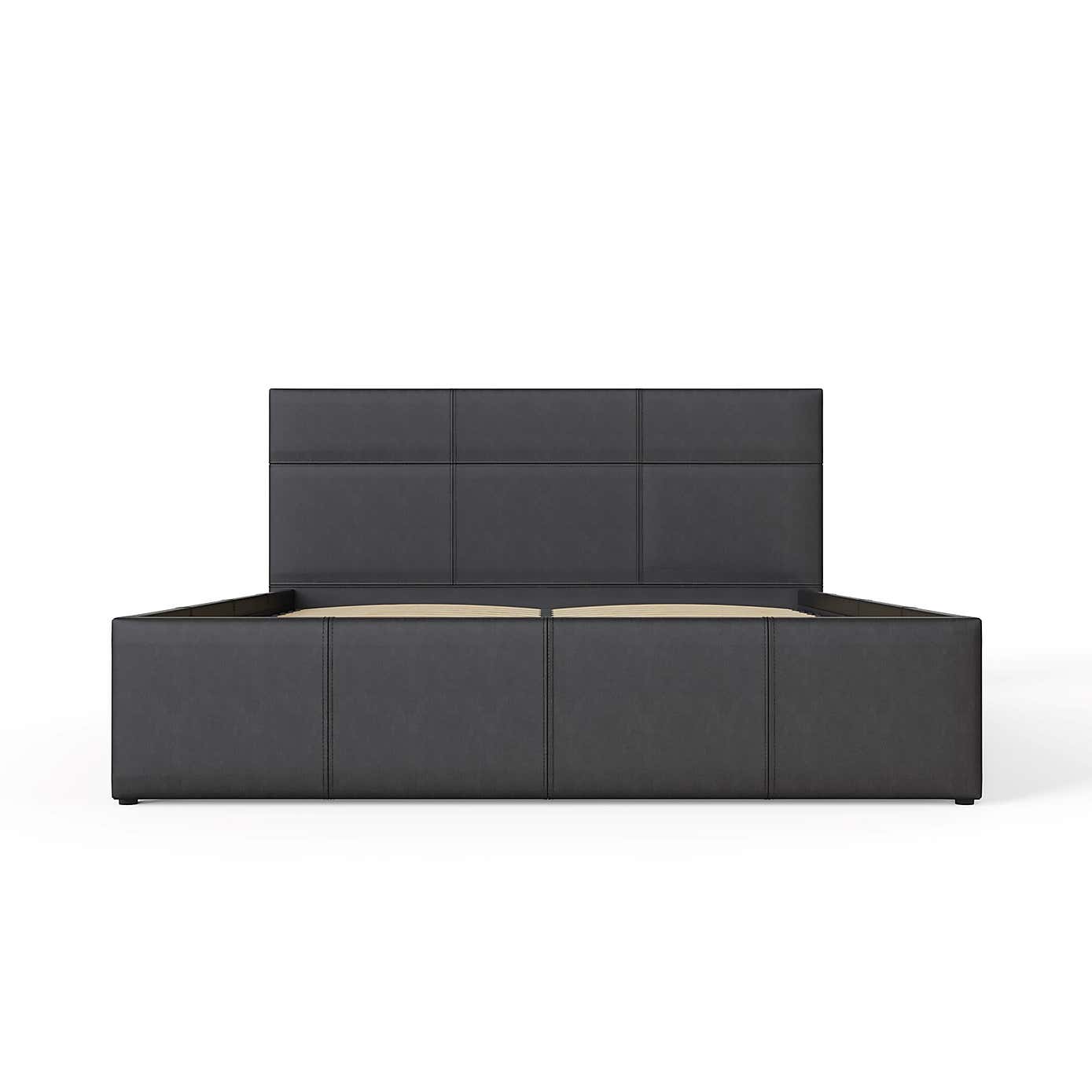 Side Lift Ottoman Bed Frame, Faux Leather