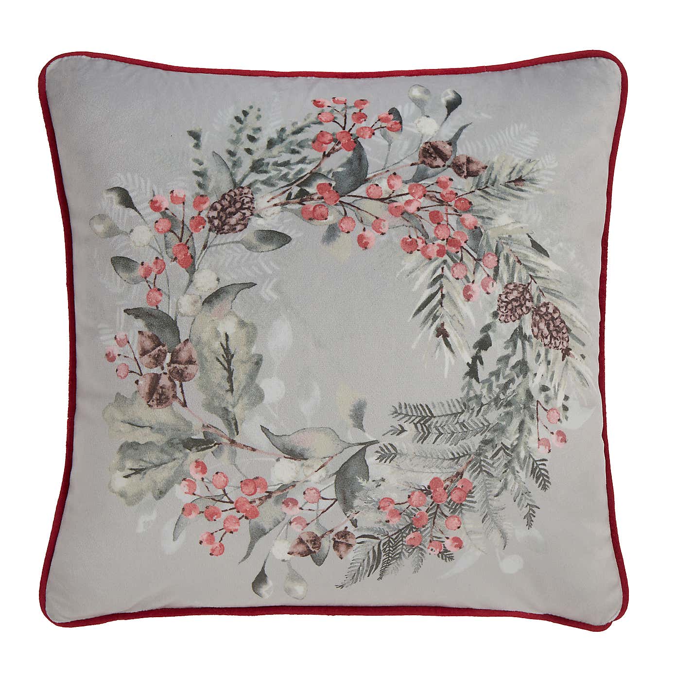 Winter Sprigs Square Cushion