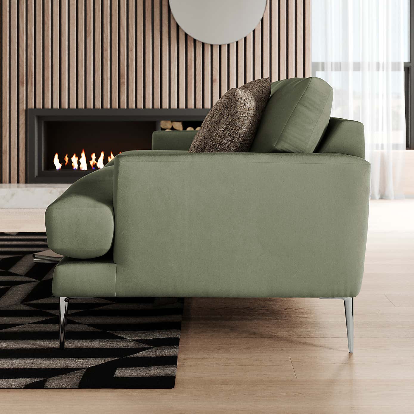 Lawson Matte Plush Velvet 3 Seater Sofa