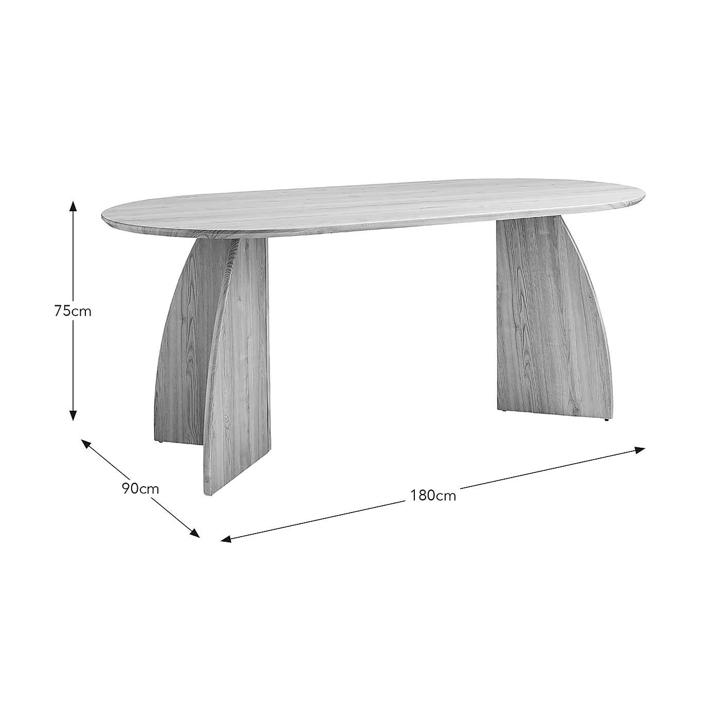 Effy Oval Dining Table, Natural Wood Effect