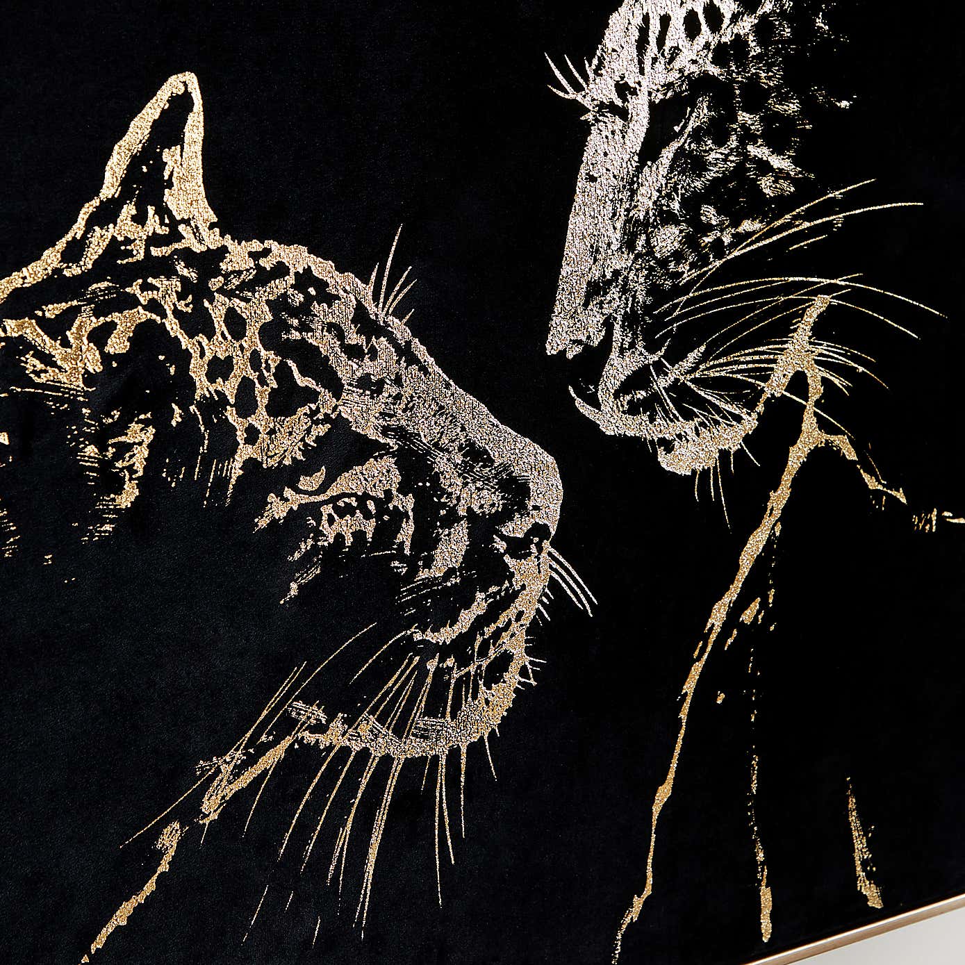 Leopard Gold Foil and Suede Canvas