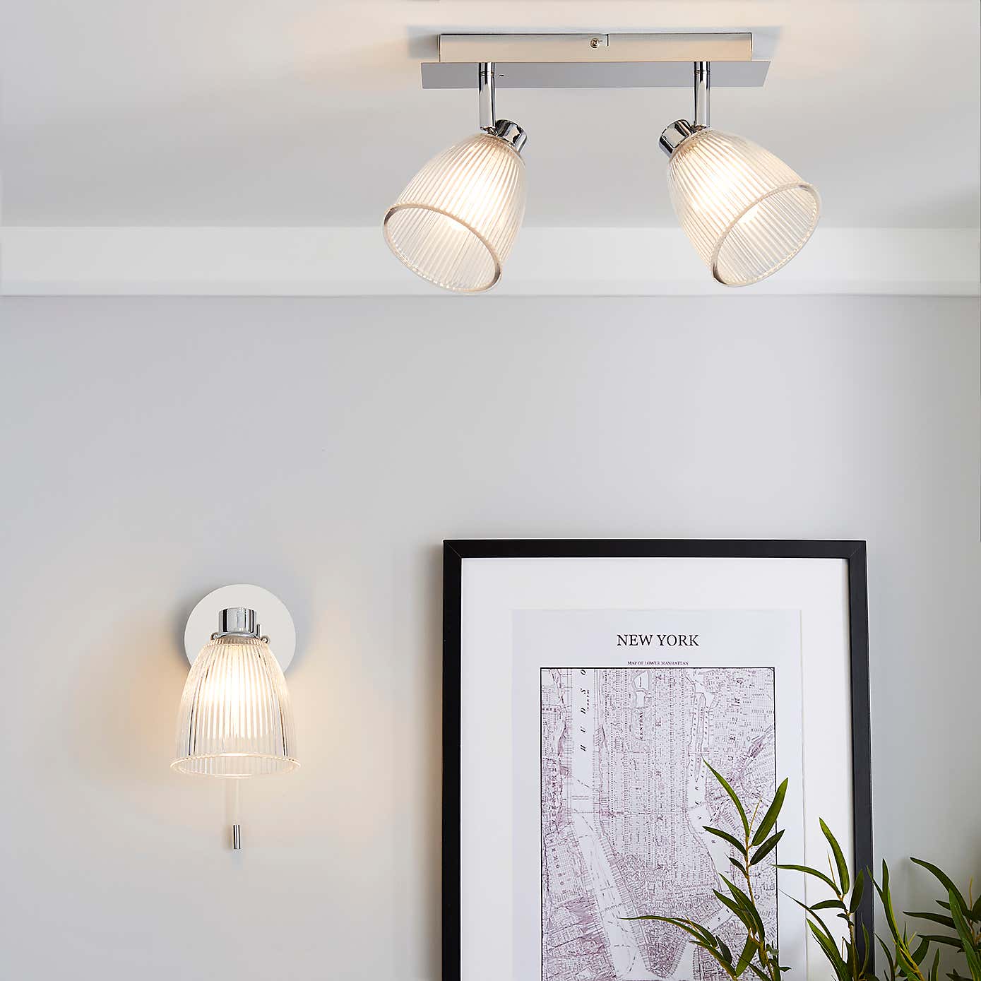 Bremont Ribbed Glass Bathroom Wall Light