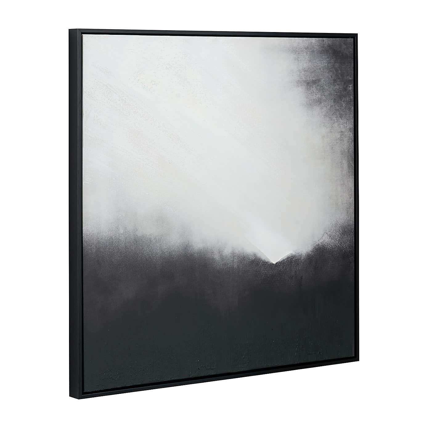 Monochrome Abstract Square Framed Canvas