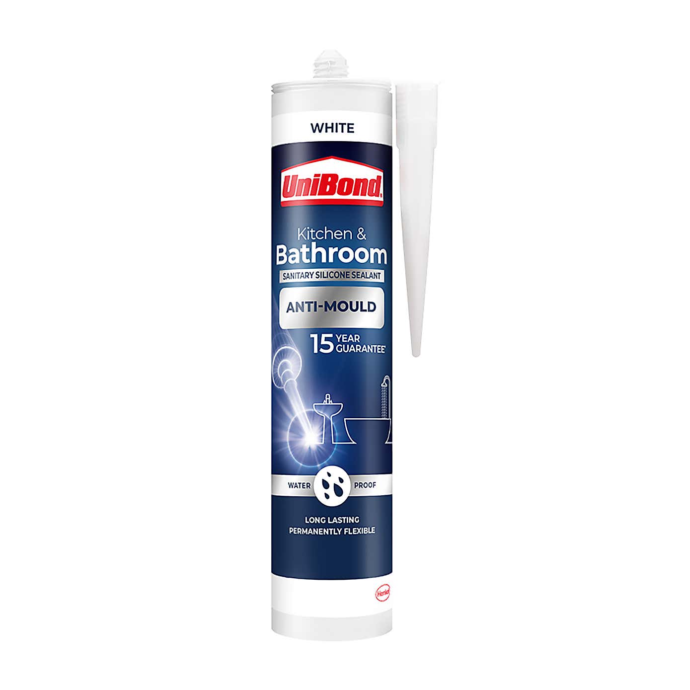 UniBond Anti Mould Kitchen and Bathroom Silicone Sealant 274g