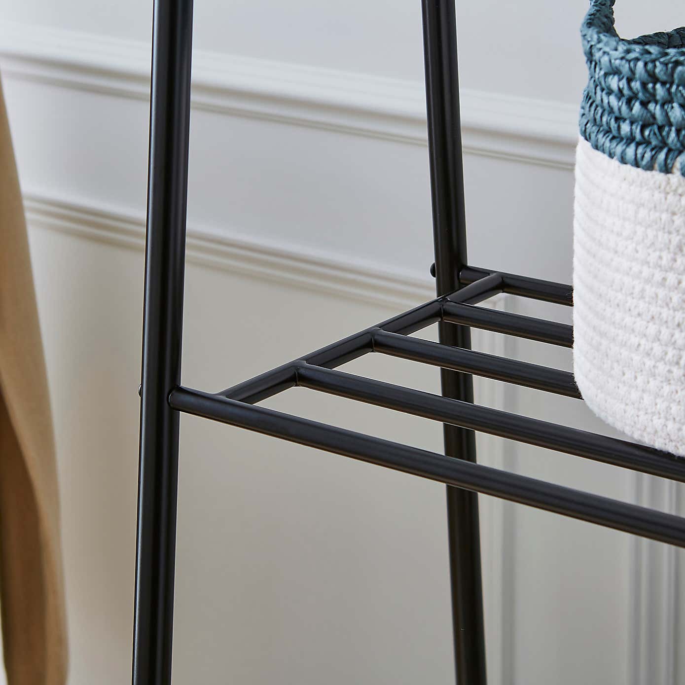 Multifunctional Metal Clothes Rail with Shelves