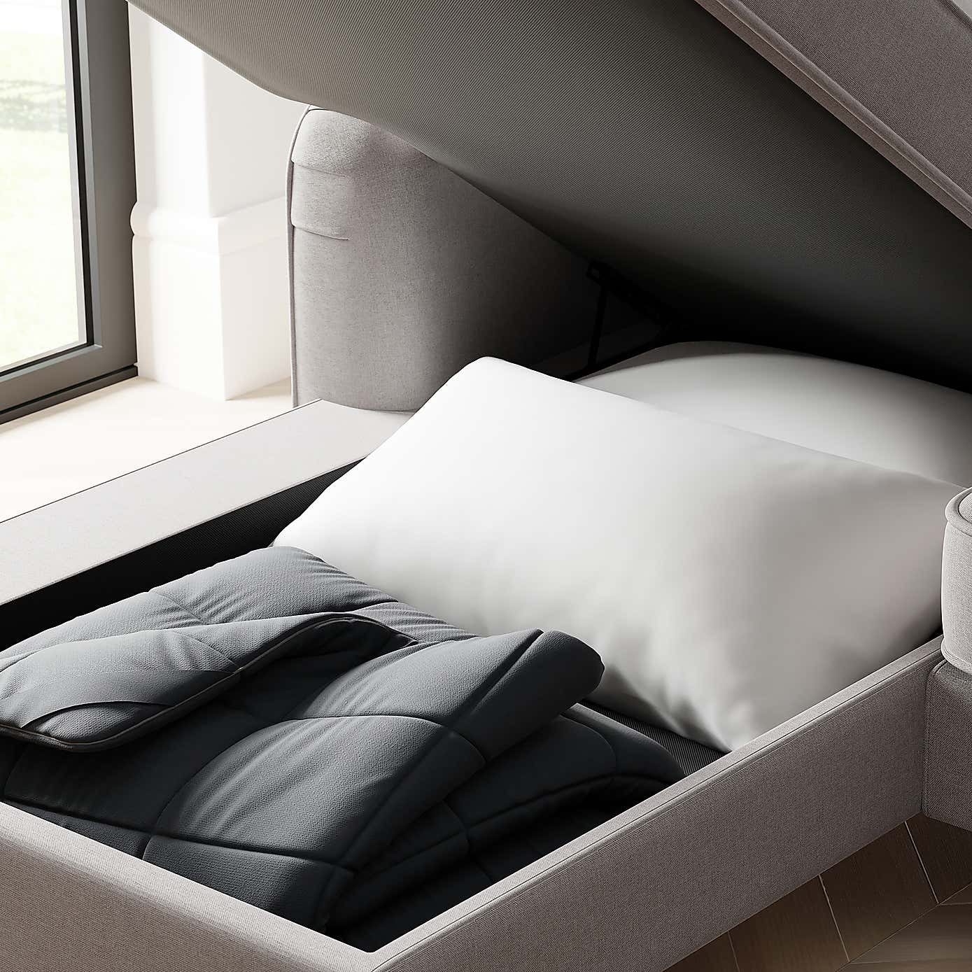 Beatrice Flatweave Corner Storage Sofa Bed