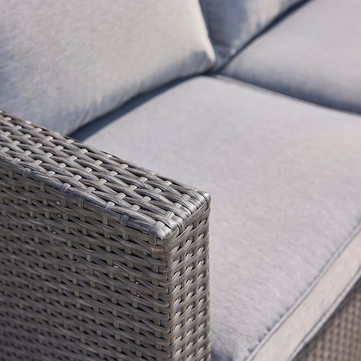 Rattan Sofa Lounger Set, Grey