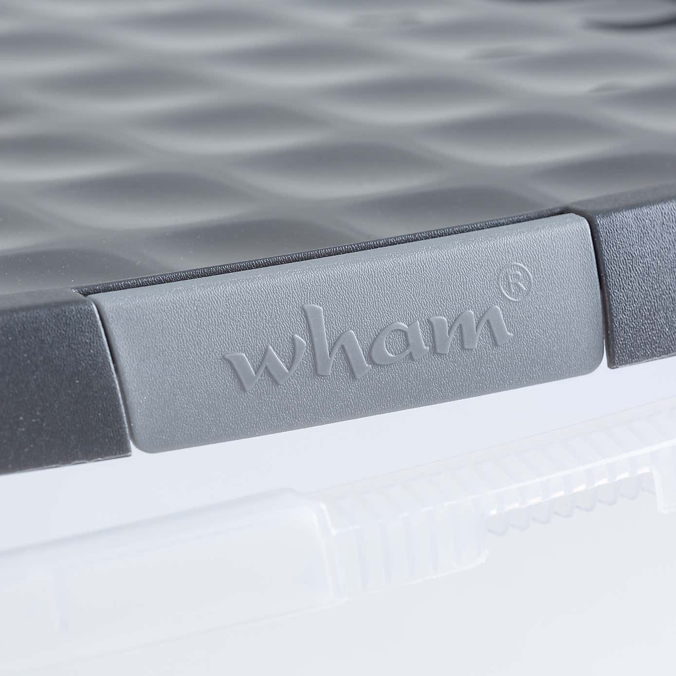 Wham Crystal Pack of 4 62L Clip Lock Storage Boxes with Lids