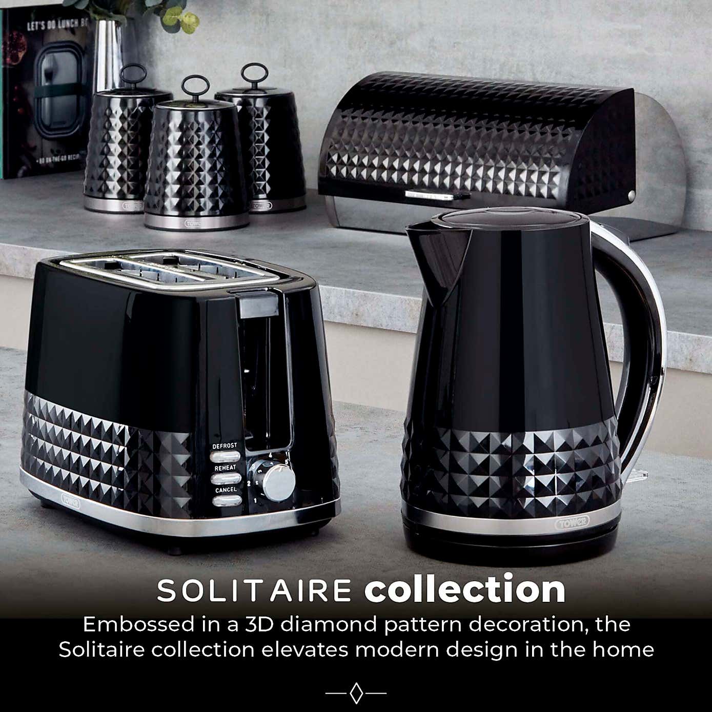 TOWER Solitaire Set of 3 Canisters