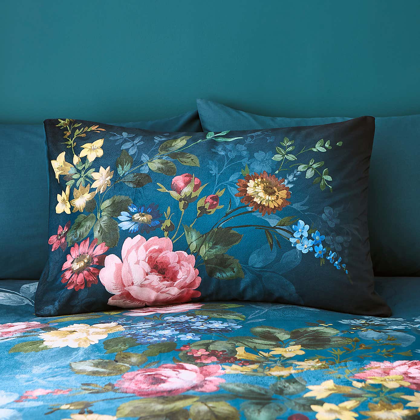Arabella Blue Floral Duvet Cover & Pillowcase Set