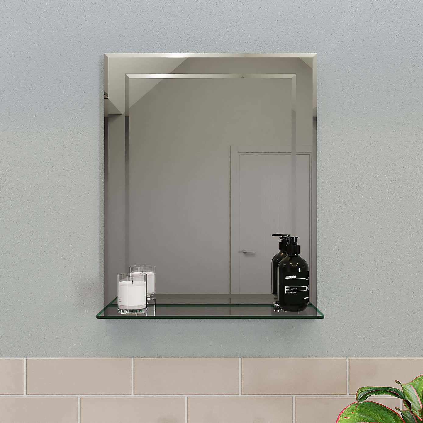 Croydex Rydal Double Layer Mirror with Shelf