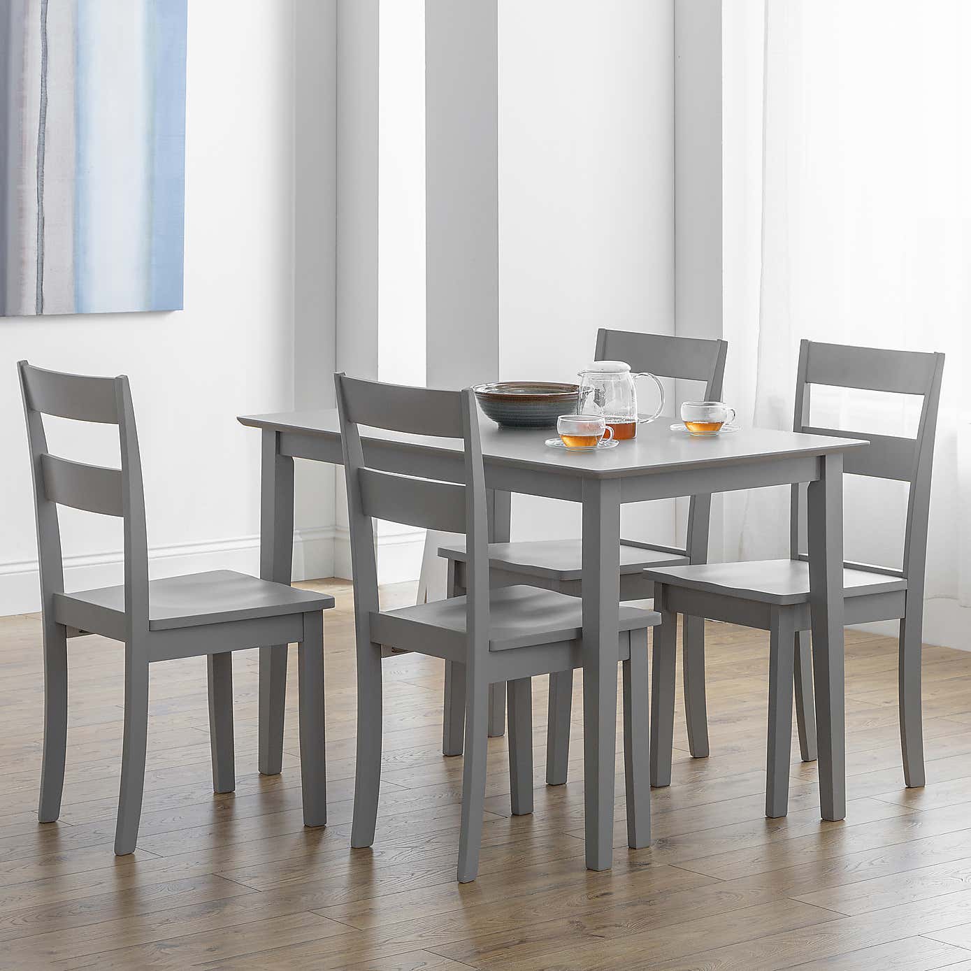 Kobe Compact Rectangular Dining Table with 4 Chairs