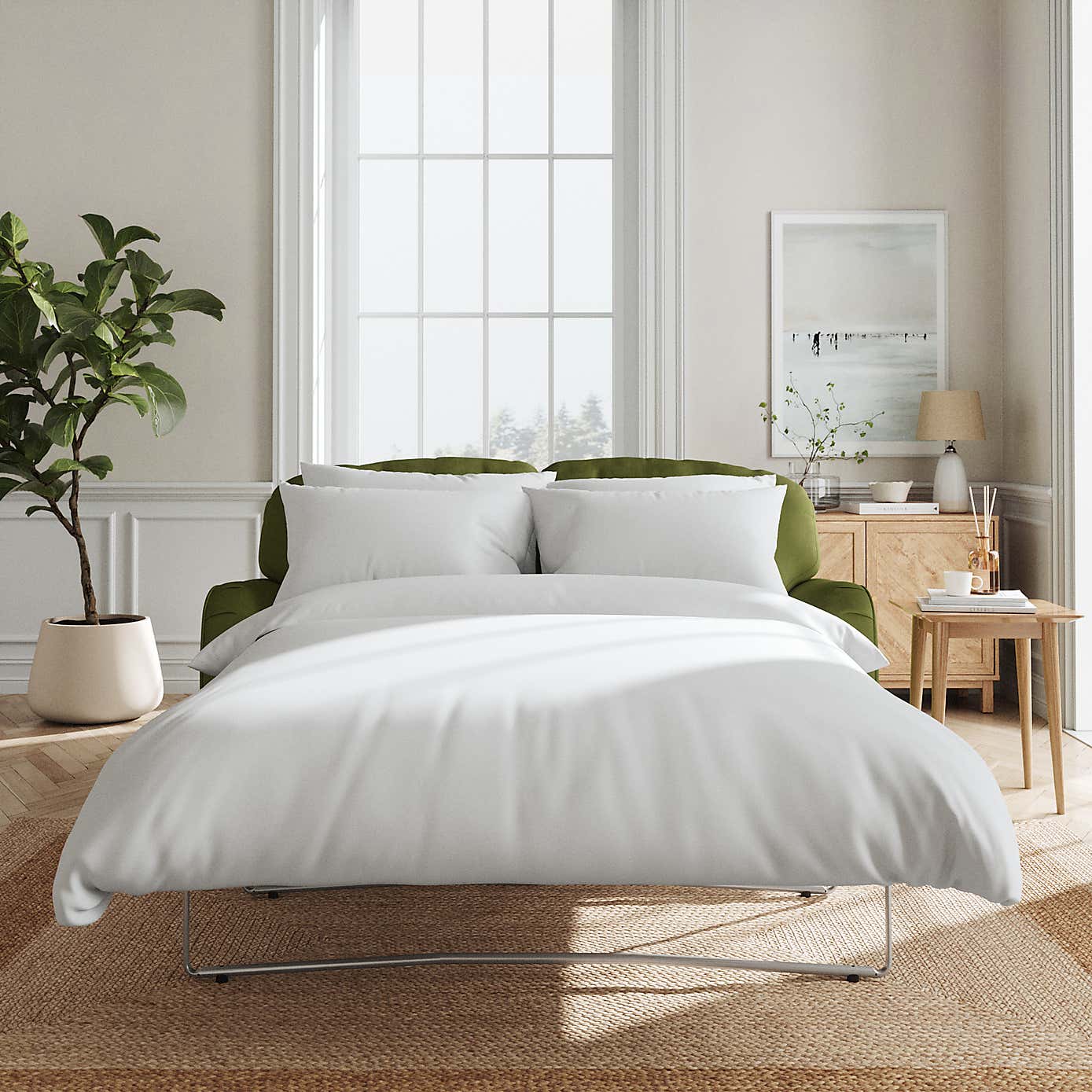 Martha Matte Plush Velvet 2 Seater Double Sofa Bed